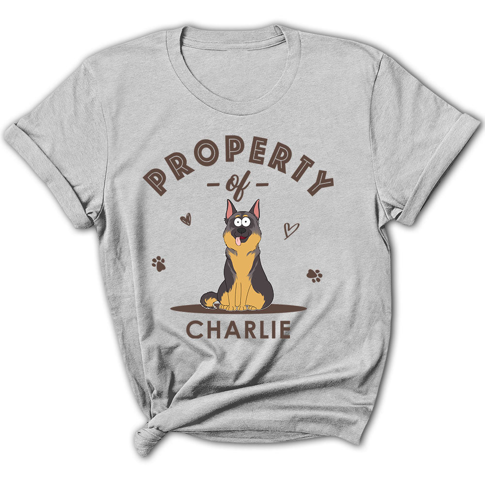 Personalized Custom Women's 'My Dog Property' T-shirt - Ideal Gift for Pet Lovers