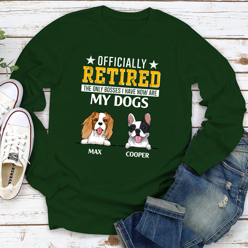 Officially Retired - Customizable Personalized Long Sleeve T - shirt for Pet Lovers