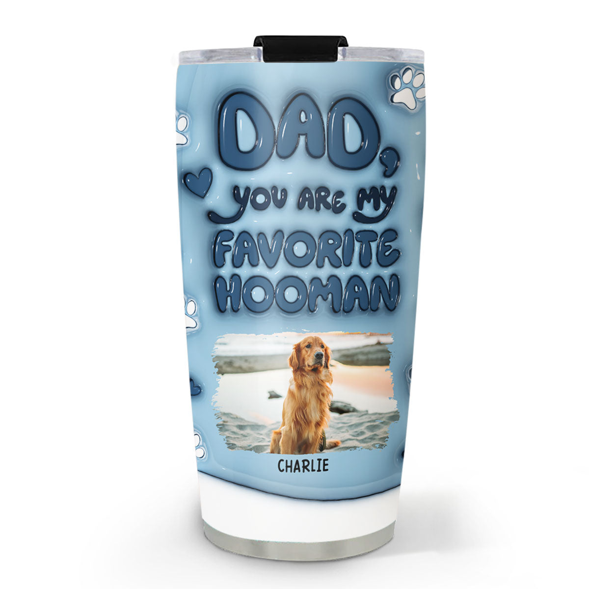 Personalized 3D Inflated Effect Custom Tumbler - Ideal for Dog Lovers