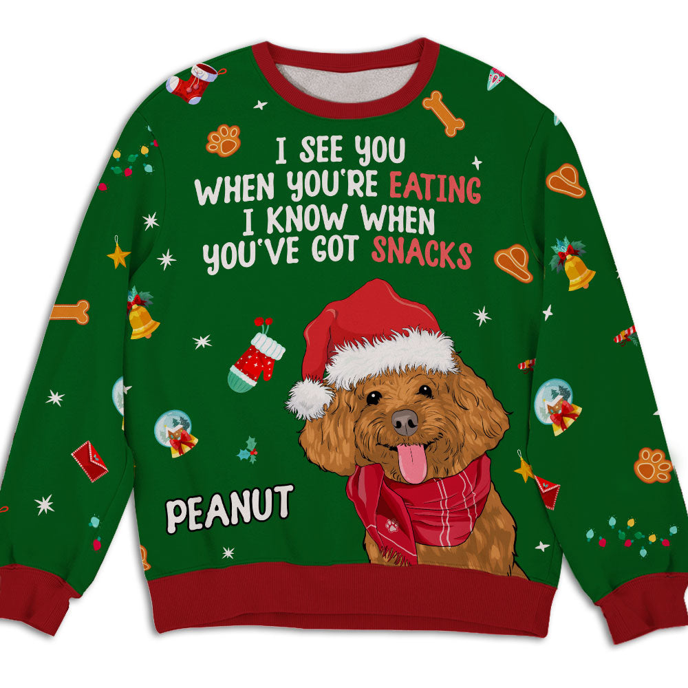 Personalized 'I See You' All-Over-Print Sweatshirt - Ideal Gift for Pet Lovers