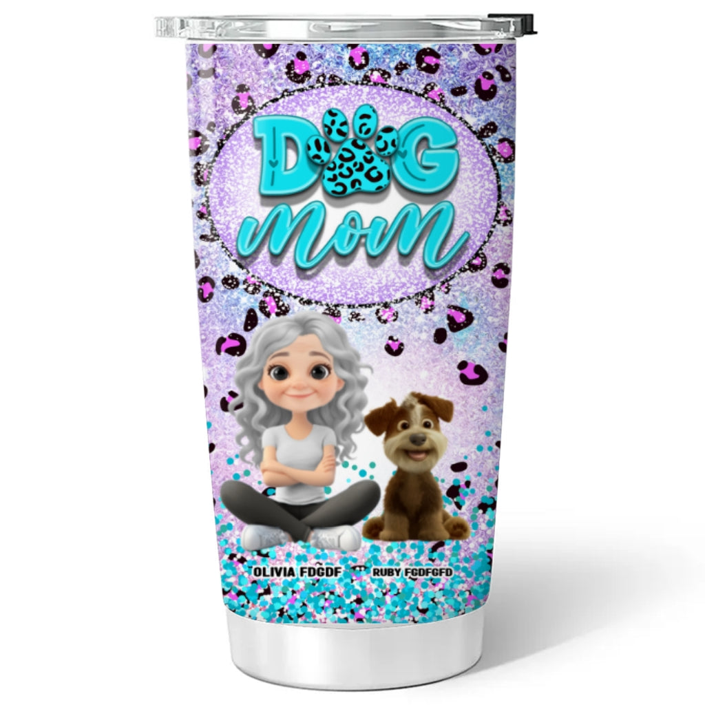 Personalized Dog Mom Paw Leopard Custom Tumbler - Ideal for All Occasions