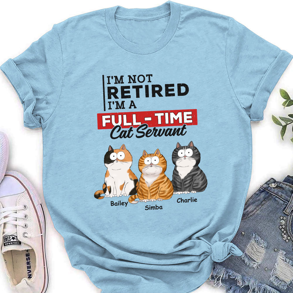 Customizable Full - time Cat Servant Women's T - shirt: Ideal Gift for Pet Lovers