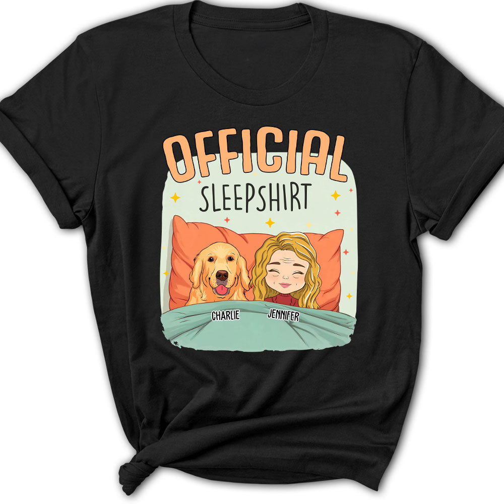 Personalized Custom Women's Sleep With My Dog T-shirt - Ideal Gift for Pet Lovers