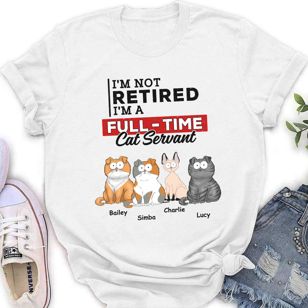 Customizable Full - time Cat Servant Women's T - shirt: Ideal Gift for Pet Lovers