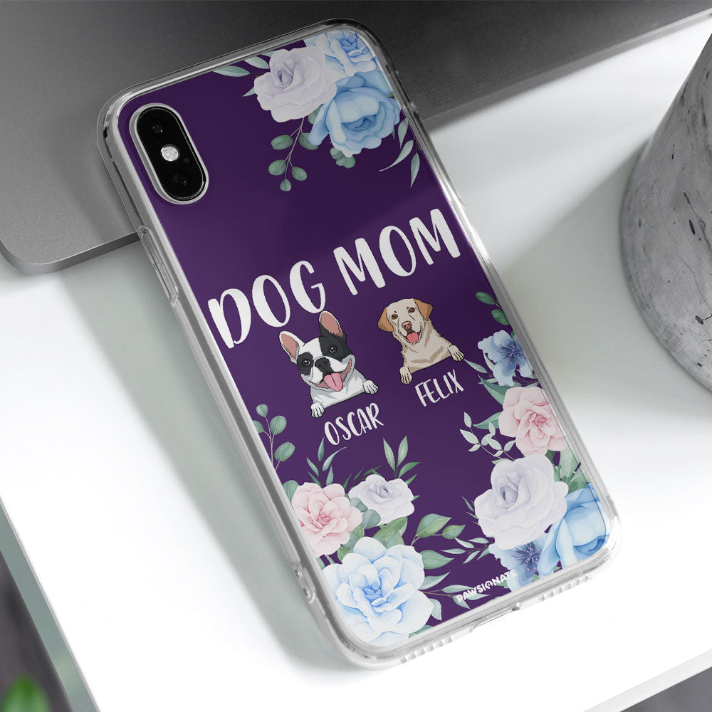 Personalized Dog Mom Flower Custom Phone Case - Ideal for Pet Lovers