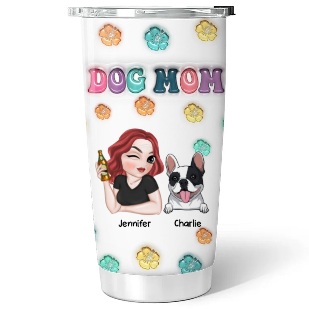 Personalized Custom 3D Inflated Effect Tumbler for Dog Moms in Summer