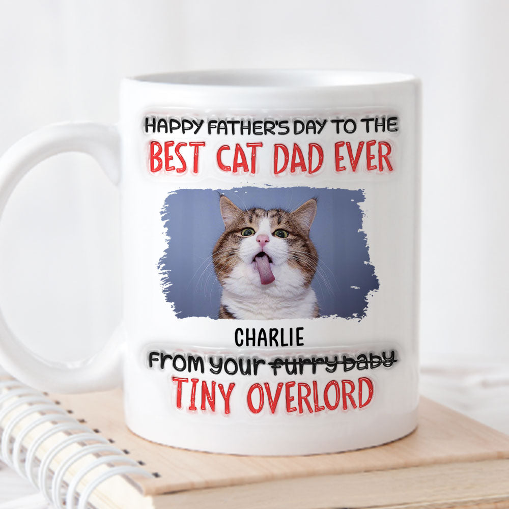 Personalized 3D Inflated Effect Mug: A Perfect Happy Father's Day Gift for the Best Cat Dad