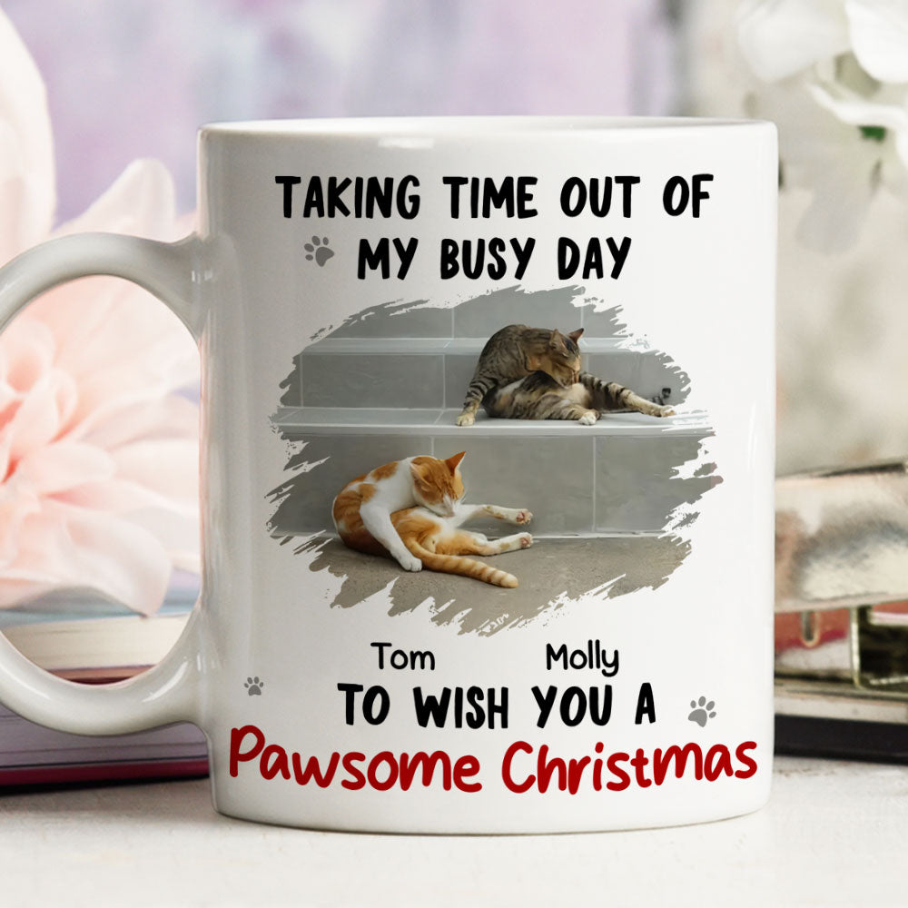 Personalized Custom My Busy Day Photo Coffee Mug - Unique Gift Idea