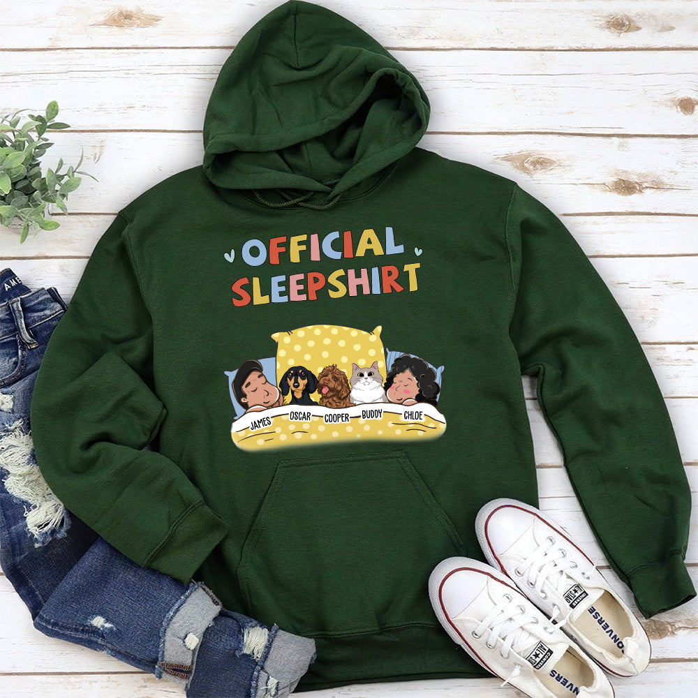 Personalized Custom Couple Sleeping Pet Sleepshirt Hoodie