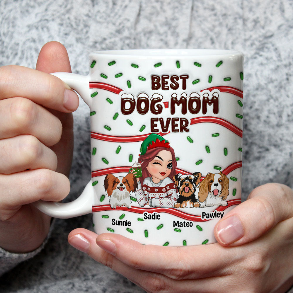 Personalized 3D Inflated Effect Ceramic Mug - Perfect Gift for Dog Moms