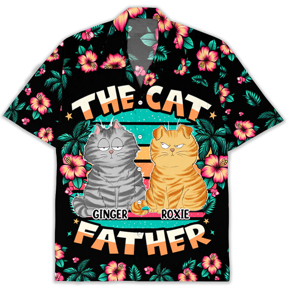 The Cat Father - Customizable Personalized Hawaiian Shirt for Pet Lovers
