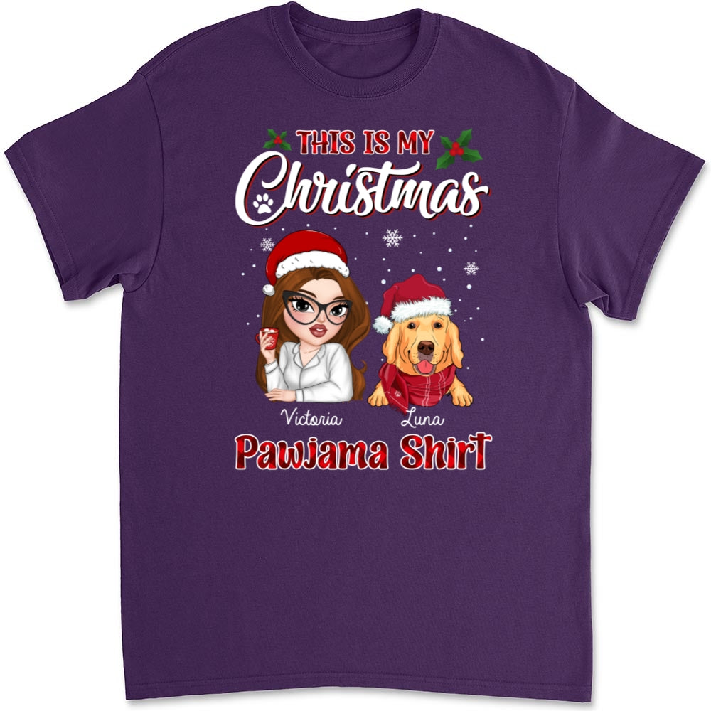 Christmas Personalized Unisex Pawjama T-shirt - Ideal Gift for Pet Lovers