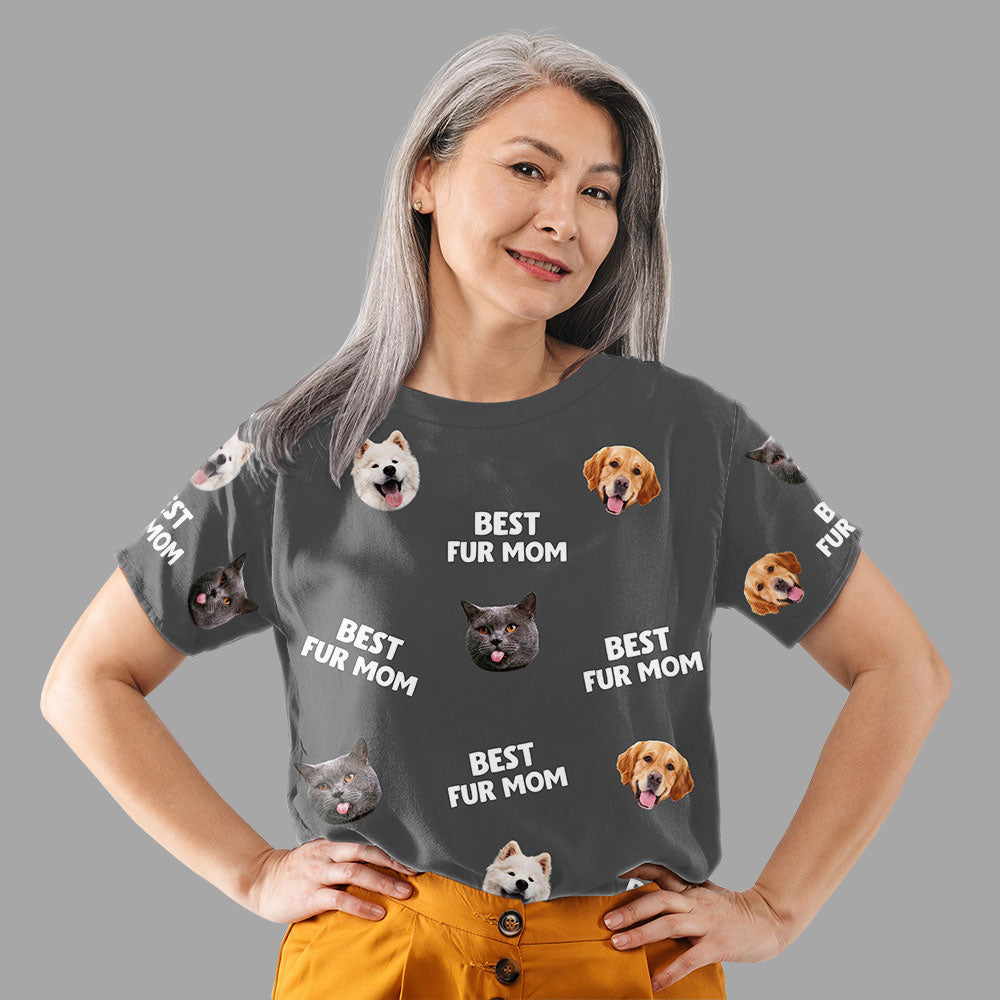 Personalized Best Mom Dad Pet Face All-over-print T-shirt - Ideal Gift