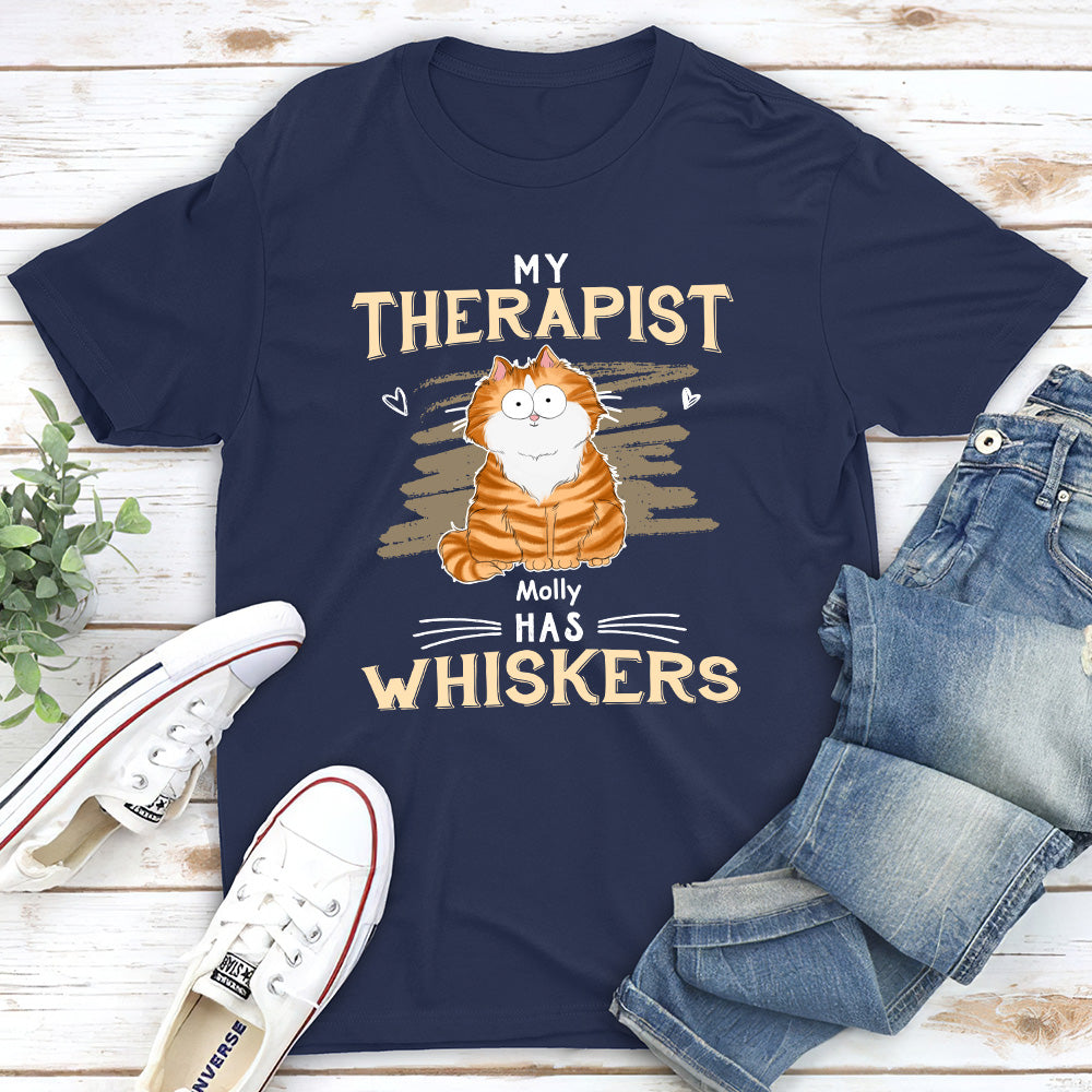 My Therapist Has Whiskers - Customizable Unisex Personalized T - shirt for Pet Lovers