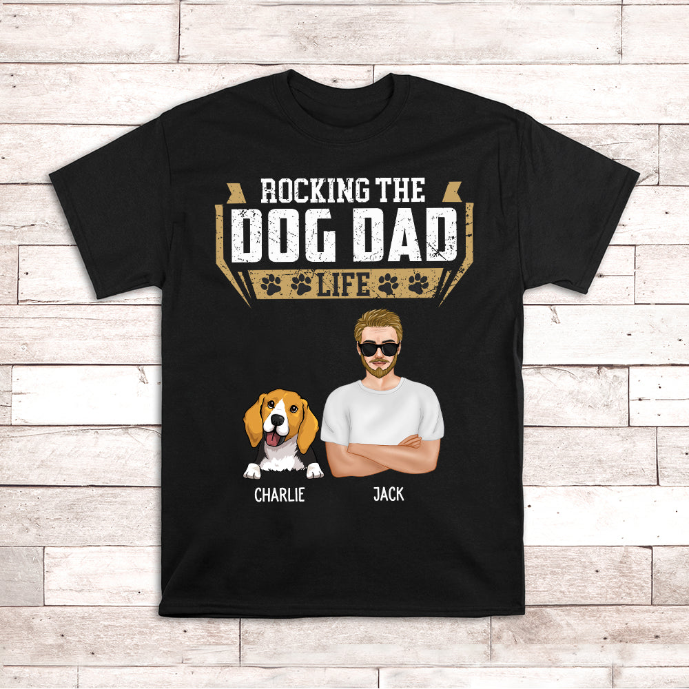 Personalized Custom Unisex Rocking Dog Dad T-shirt - Ideal Gift for Pet Lovers