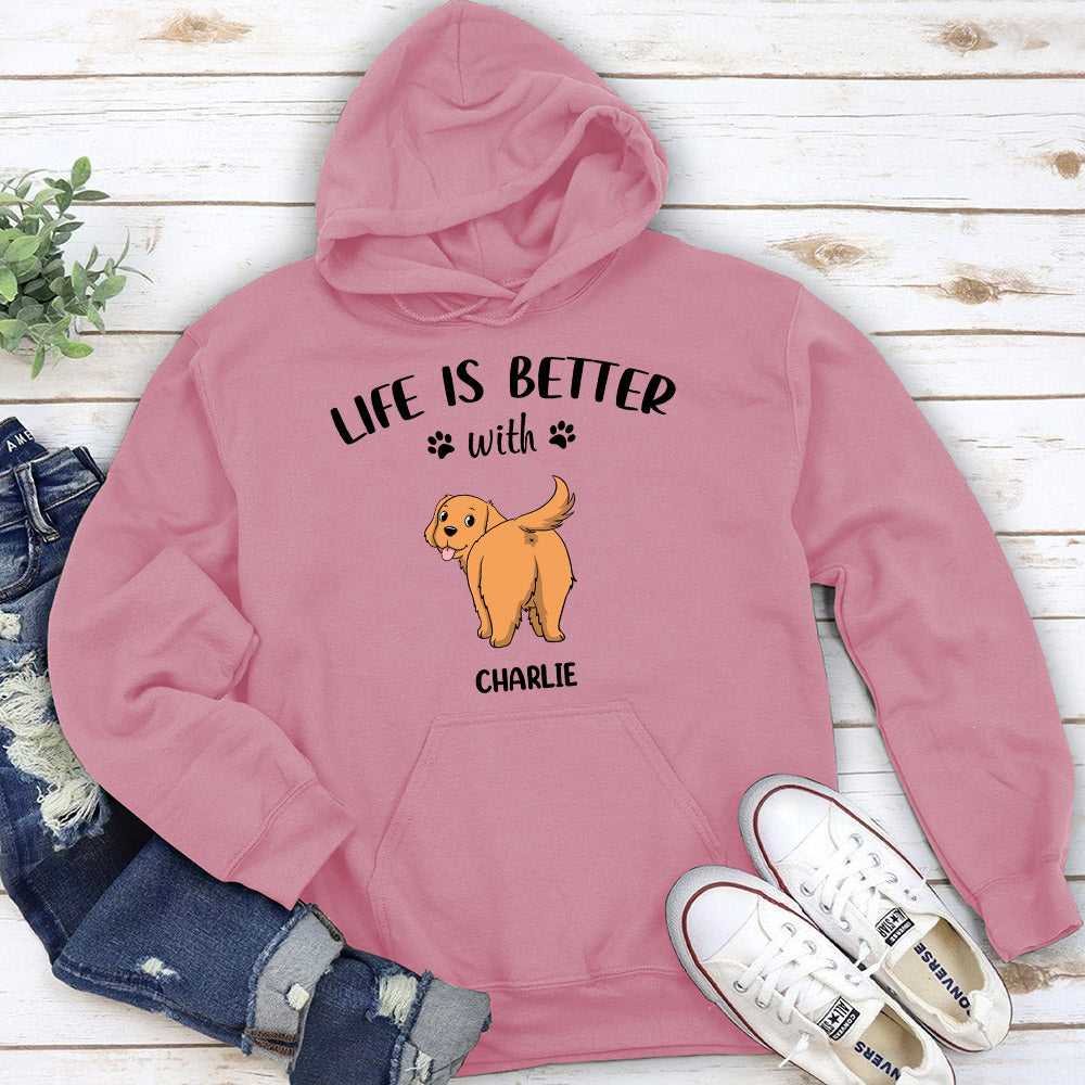 Personalized 'Life Is Better With Dog Butt' Custom Hoodie - Ideal Gift for Pet Lovers
