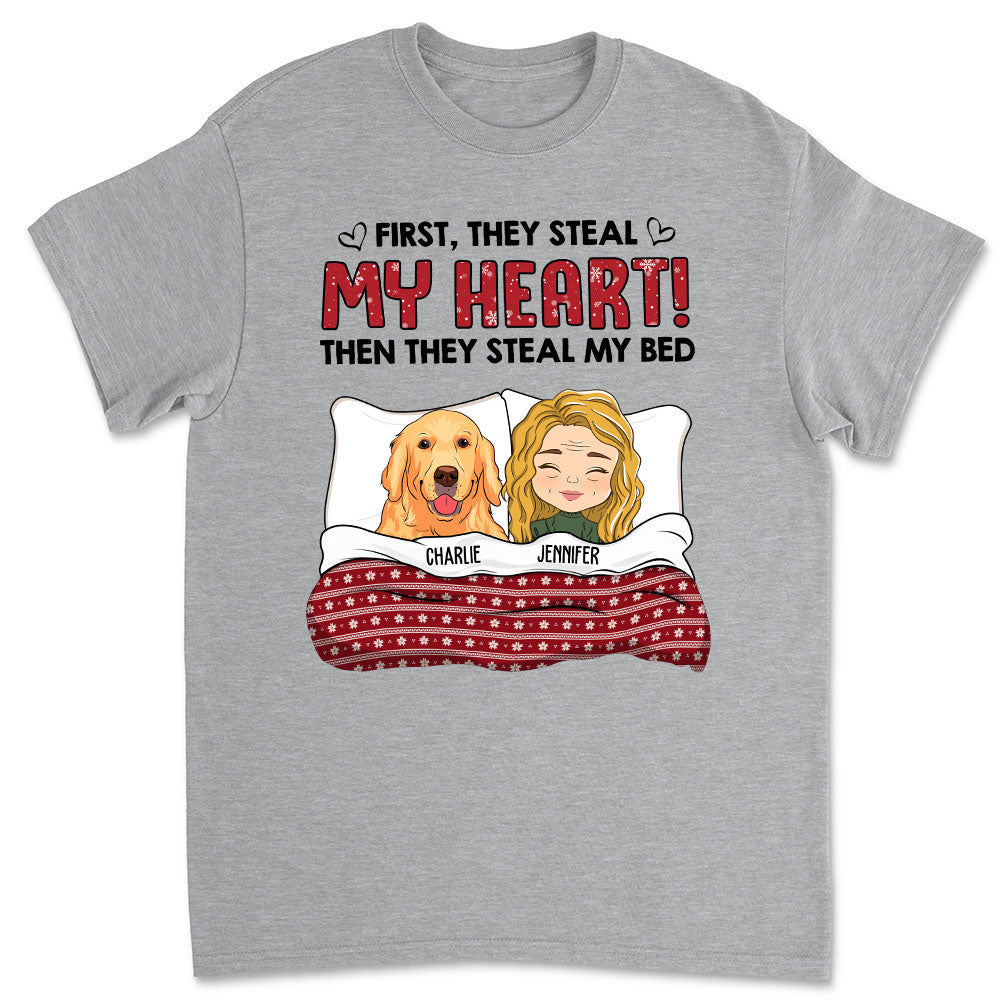 Personalized Unisex 'Silently Steal My Bed' Pet Lover T-shirt