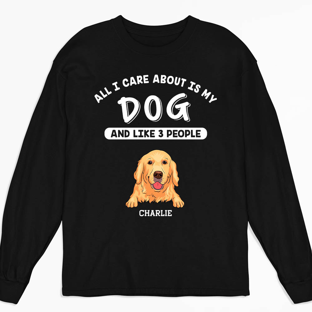 Personalized Custom Long Sleeve Dog and 3 People T-shirt - Ideal Gift for Pet Lovers
