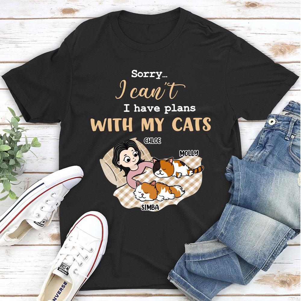 Personalized Unisex 'I Have Plans With Cats' T - shirt: Ideal Gift for Pet Lovers