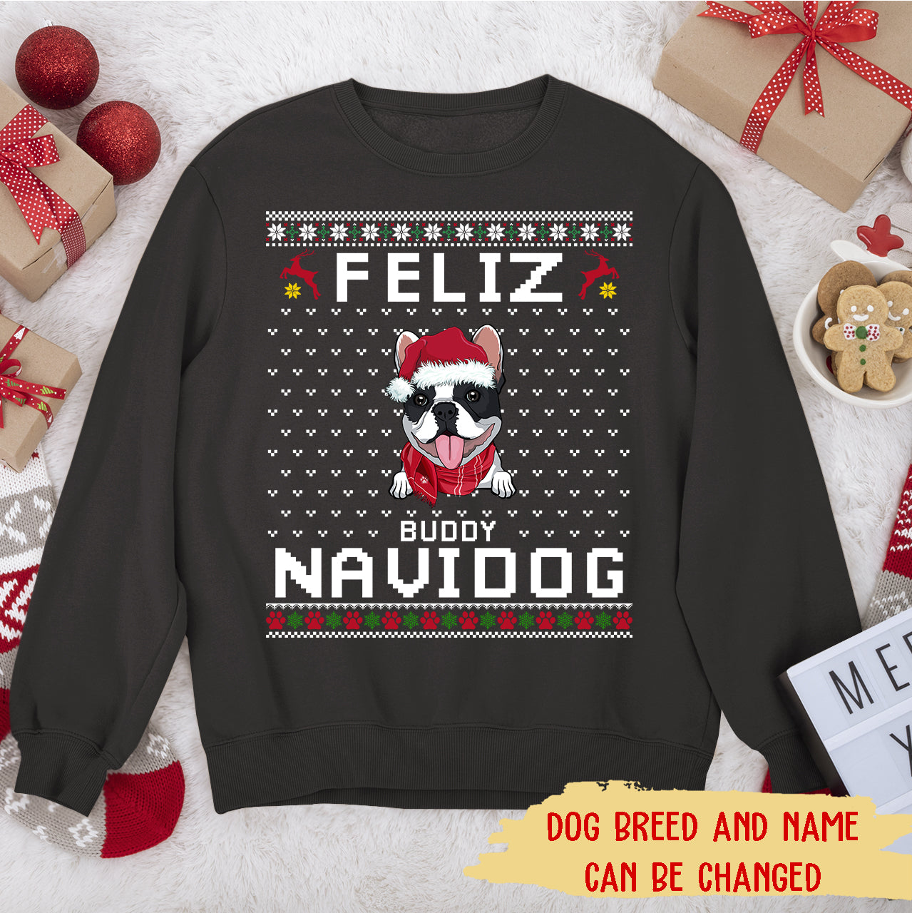 Feliz Navi Dog - Customizable Personalized Pet Lover's Sweatshirt