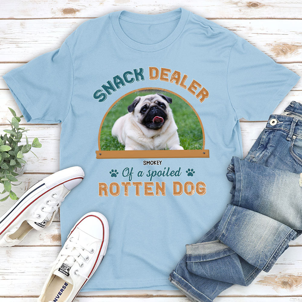 Personalized Custom Unisex Dog Snack Dealer Photo T-shirt - Ideal Gift for Pet Lovers
