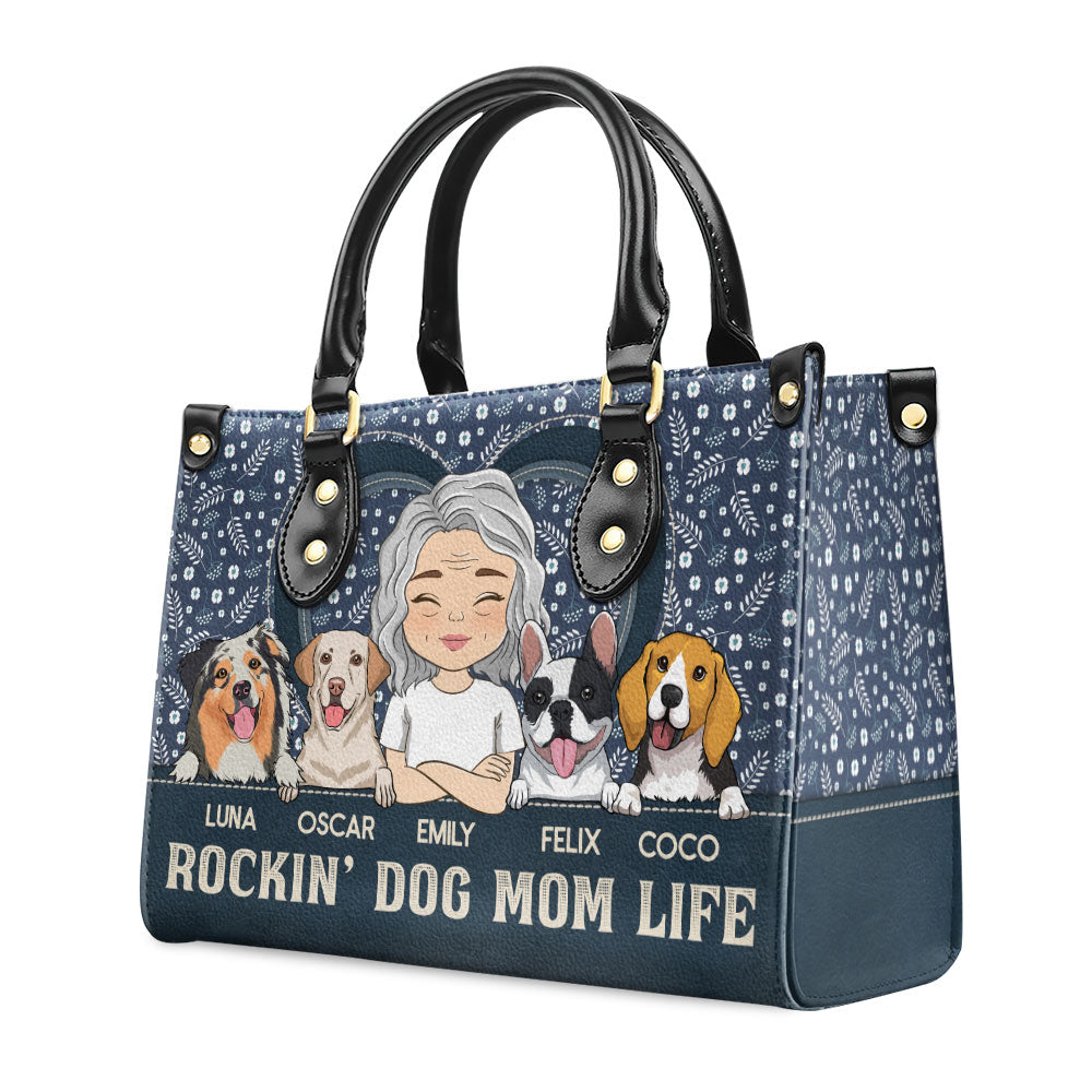 Rockin' Mom Life - Customizable Personalized Leather Handbag for Baby Lovers