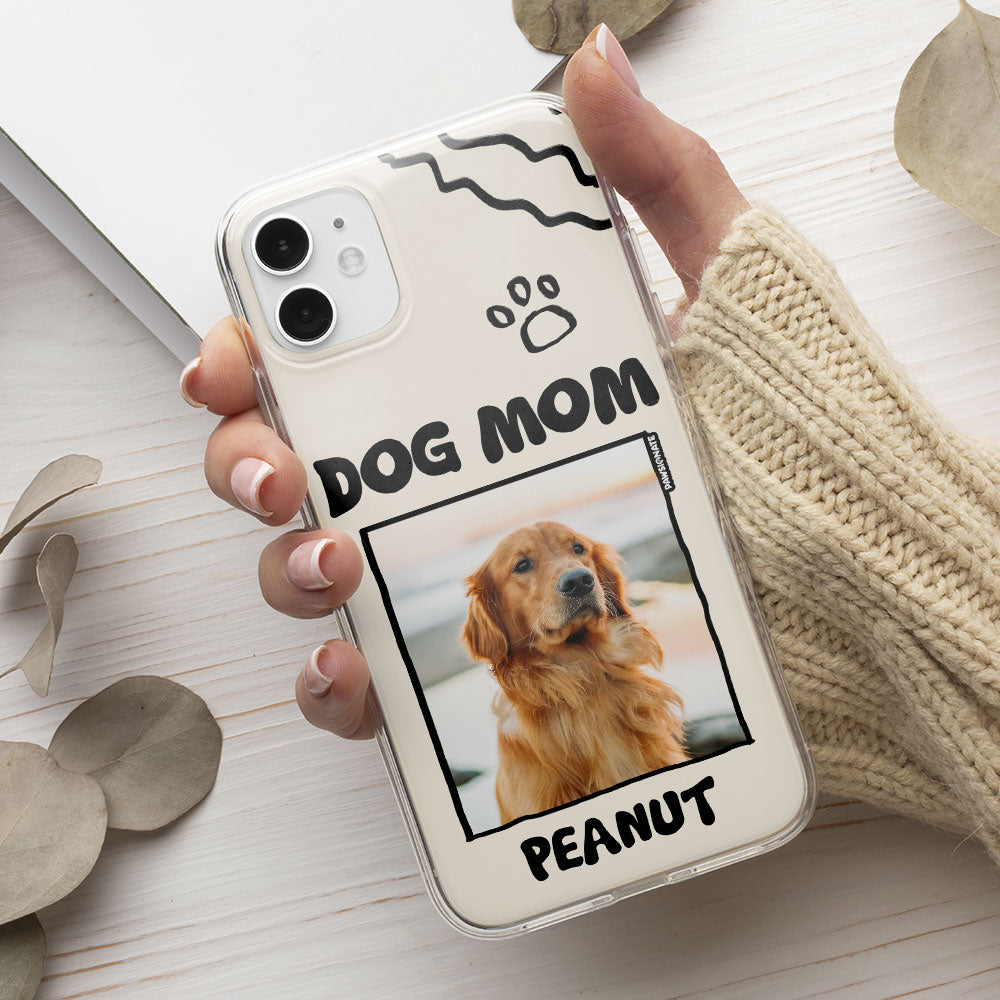 Personalized Custom Dog Mom/Dad Cartoon Photo Phone Case for Pet Enthusiasts