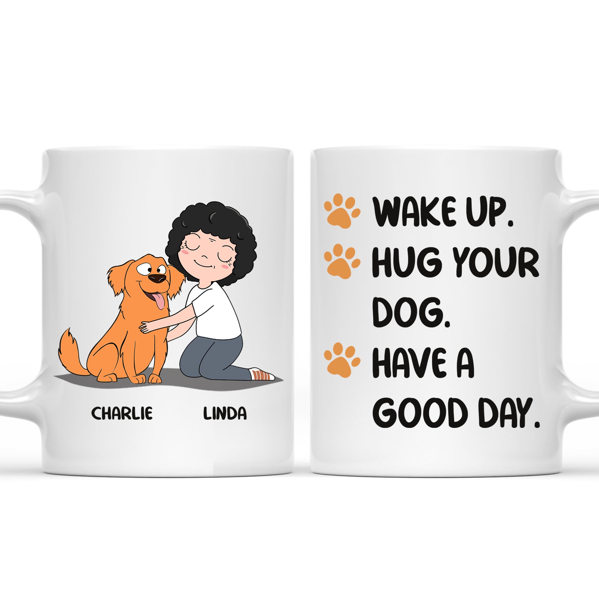 Personalized Wake Up Hug Dog Custom Coffee Mug - Ideal Gift for Pet Lovers