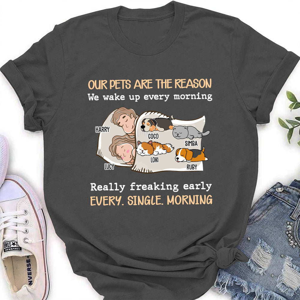 Personalized Custom My Pet Reason Couple 2 Women's T - shirt for Pet Lovers