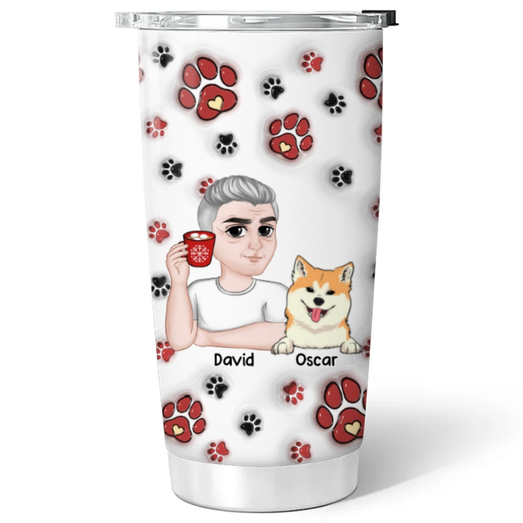 Love Dog Family - Customizable 3D Inflated Effect Stainless Steel Tumbler