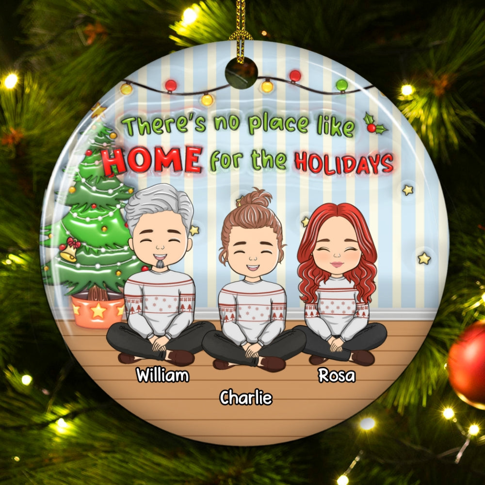Personalized 3D Inflated Effect Ceramic Christmas Ornament - No Place Like Home