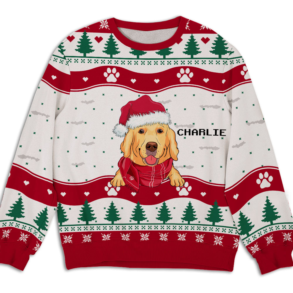 Paw Pine Tree - Customizable All-Over Printed Sweatshirt for Pet Lovers