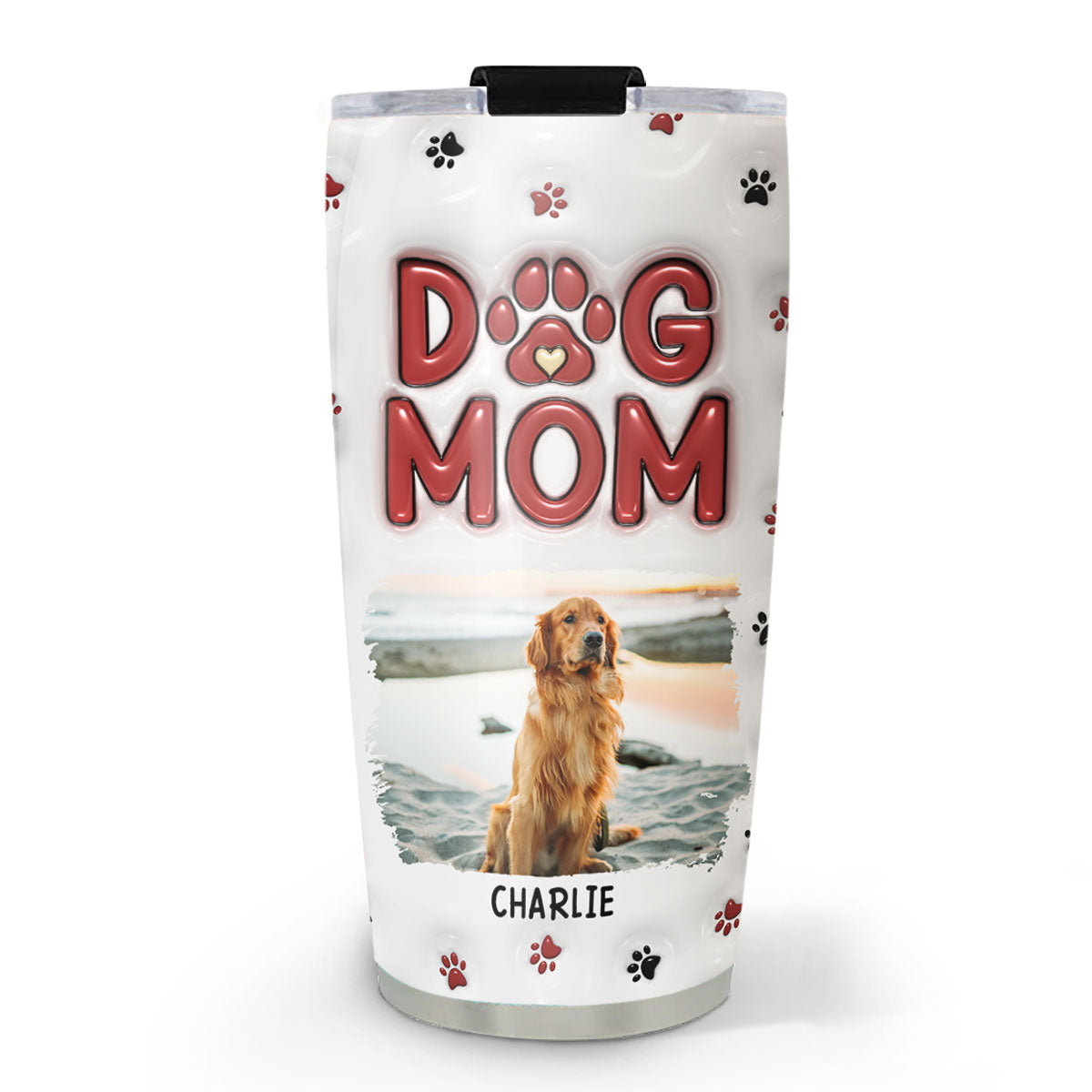 Stylish Personalized 3D Inflated Effect Tumbler for Dog Moms