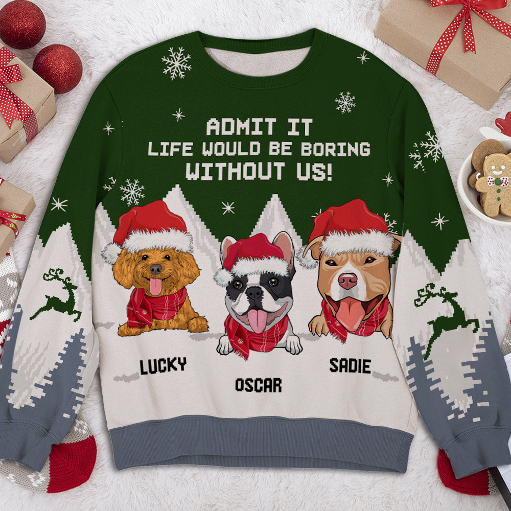 Snowy Delight: Personalized All-Over-Print Sweatshirt for Pet Lovers