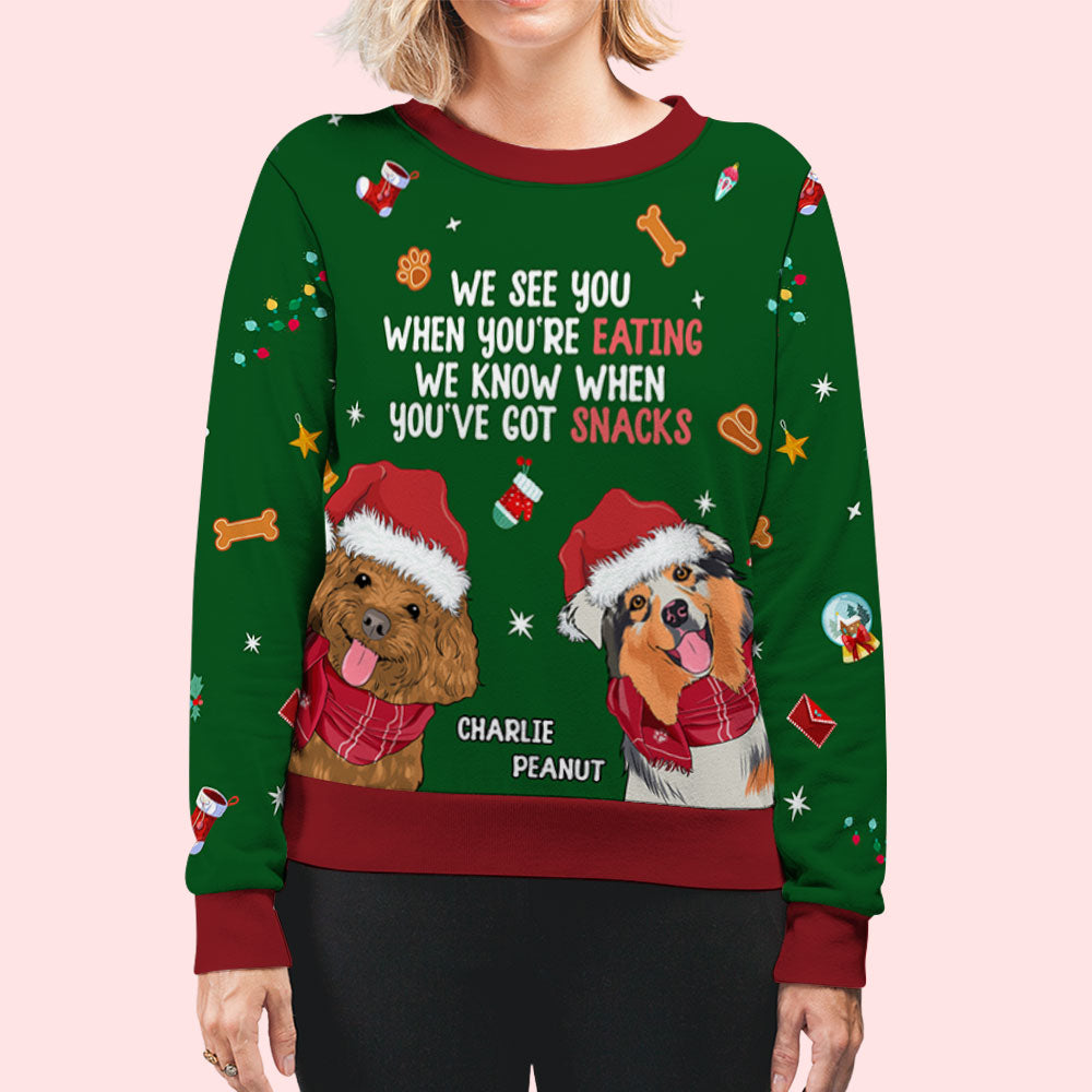 Personalized 'I See You' All-Over-Print Sweatshirt - Ideal Gift for Pet Lovers