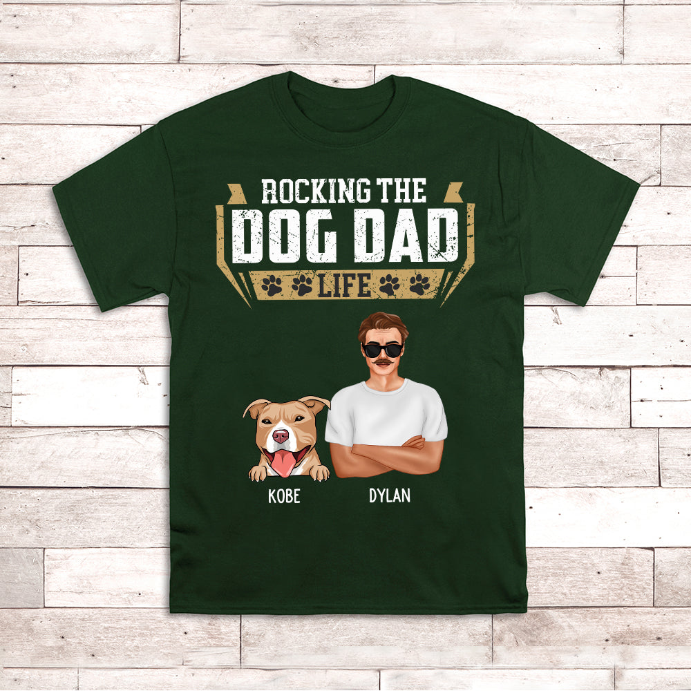 Personalized Custom Unisex Rocking Dog Dad T-shirt - Ideal Gift for Pet Lovers