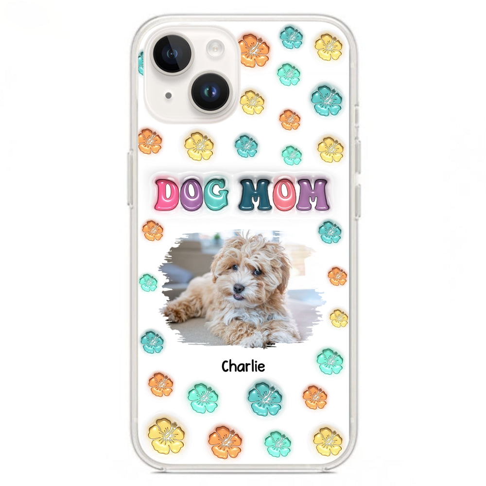 Customizable 3D Inflated Effect Dog Mom Summer Photo Personalized Phone Case