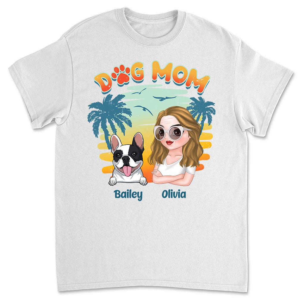 Personalized Custom Unisex Dog Mom Gradient T-shirt - Ideal Gift for Pet Lovers