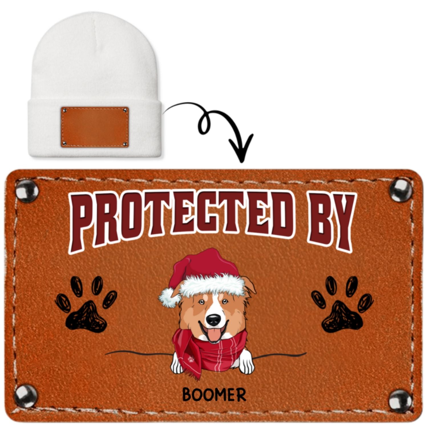 Personalized Dog-Protected Christmas Baby Beanie