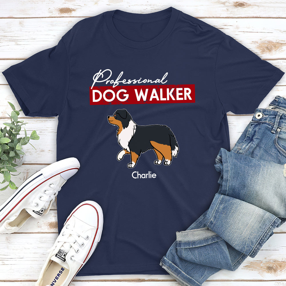 Customizable Unisex Professional Dog Walker T-shirt - Ideal Gift for Pet Lovers