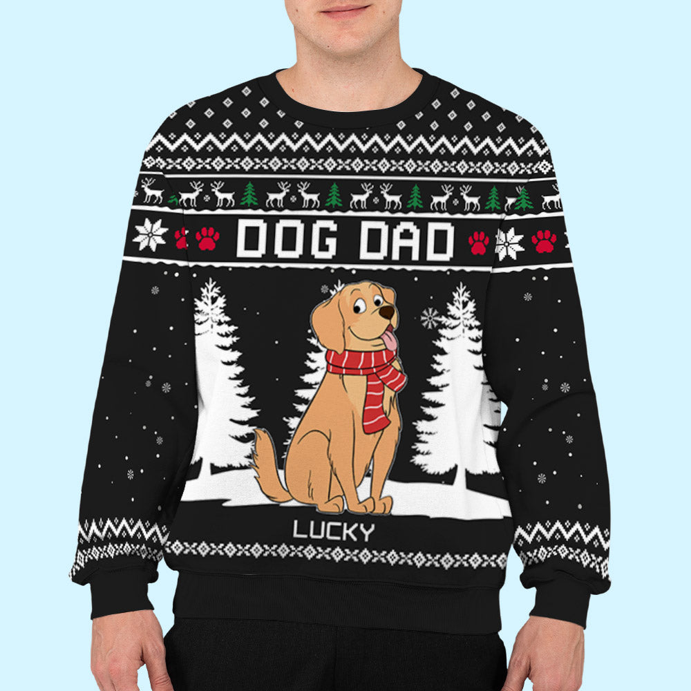 Customizable All-Over-Print Winter Sweatshirt for Dogs and Cats - Ideal Gift for Pet Lovers