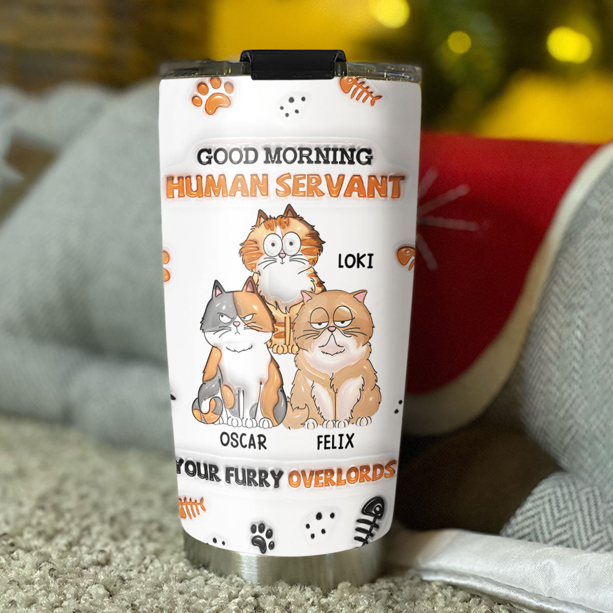 Good Morning Human - Personalized 3D Inflated Effect Custom Tumbler for All Occasions