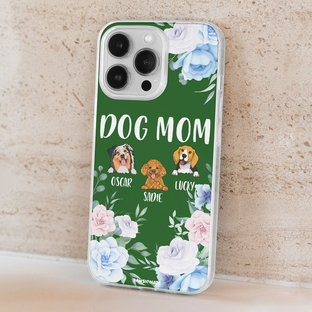 Personalized Dog Mom Flower Custom Phone Case - Ideal for Pet Lovers