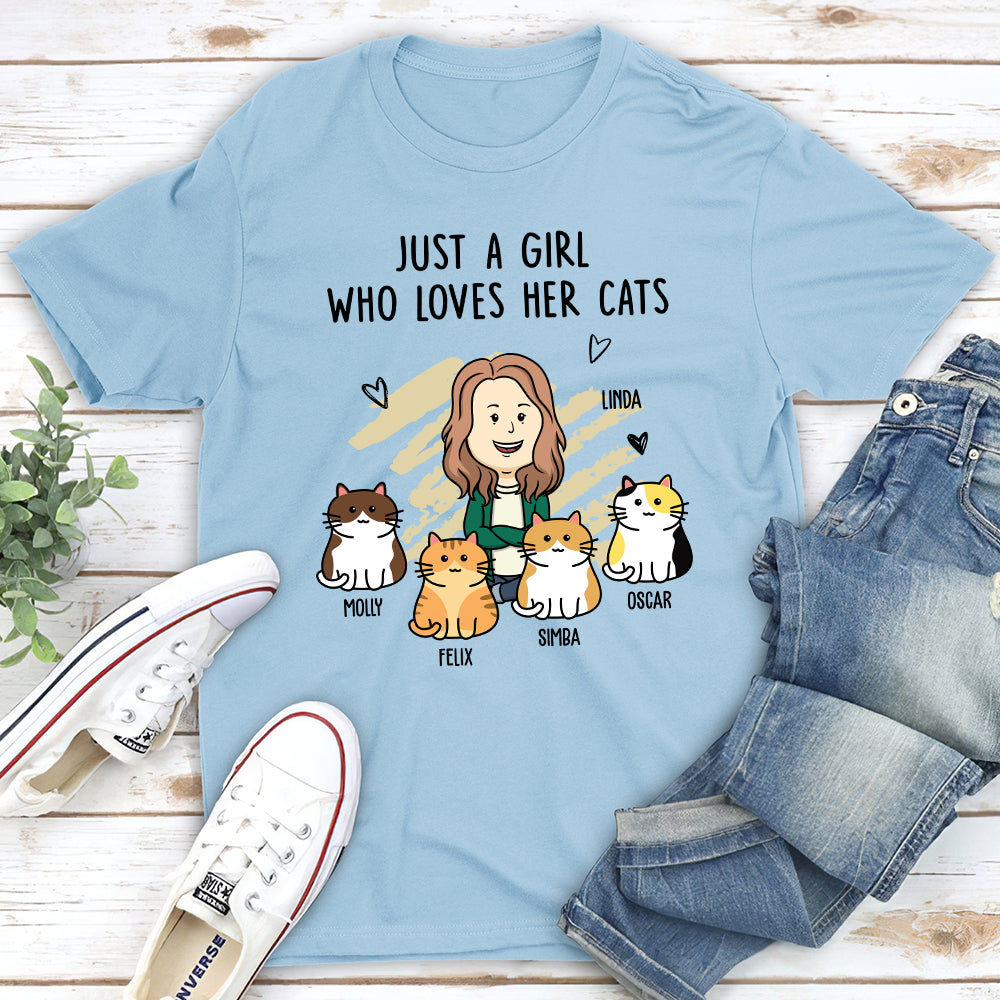 Personalized Unisex 'Woman With Cats' T-shirt - Ideal Gift for Pet Lovers