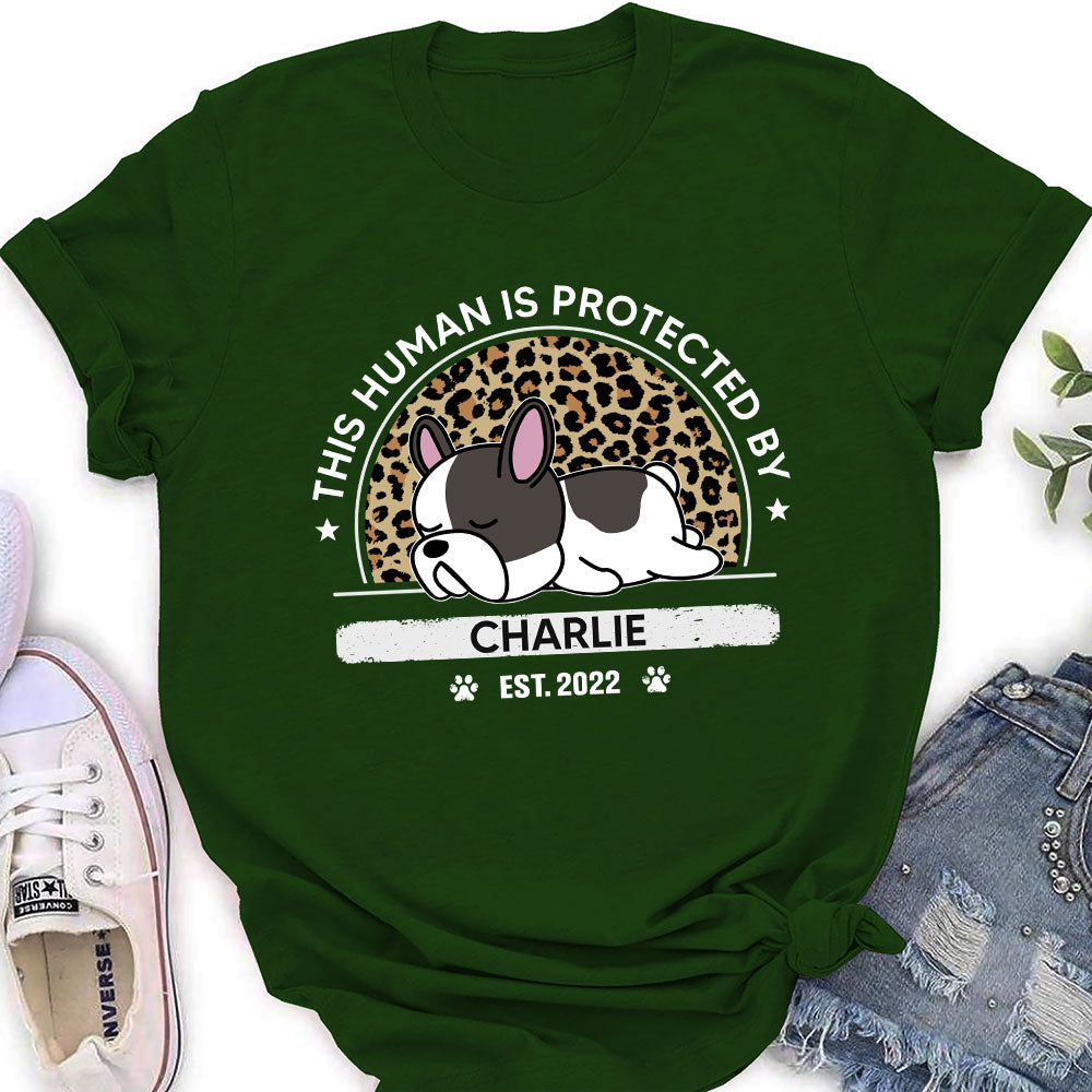 Customized Women's 'Protected By My Dog' Personalized T-shirt