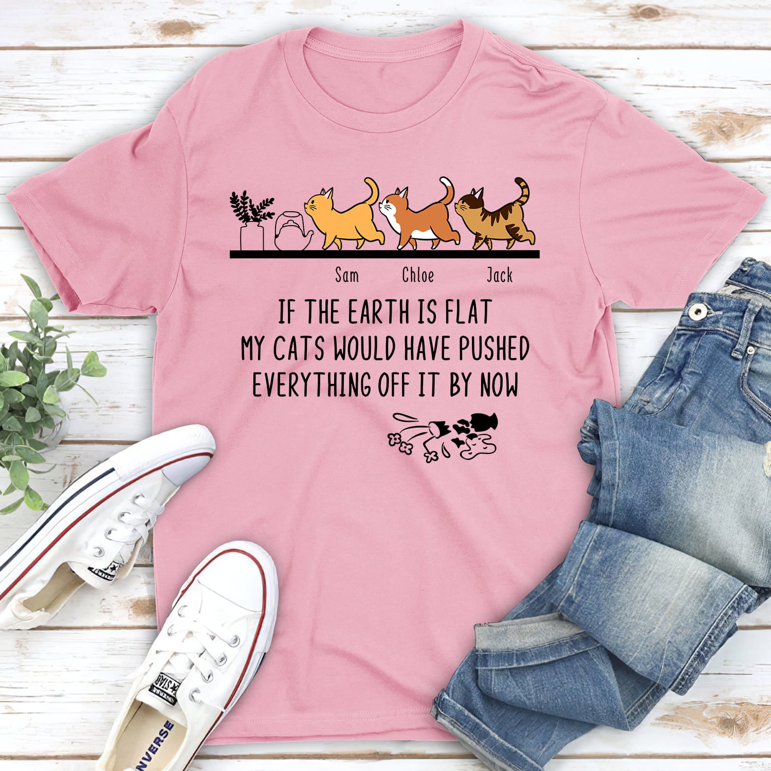 Personalized 'If The Earth Is Flat' Unisex T-shirt - Ideal Gift for Pet Lovers
