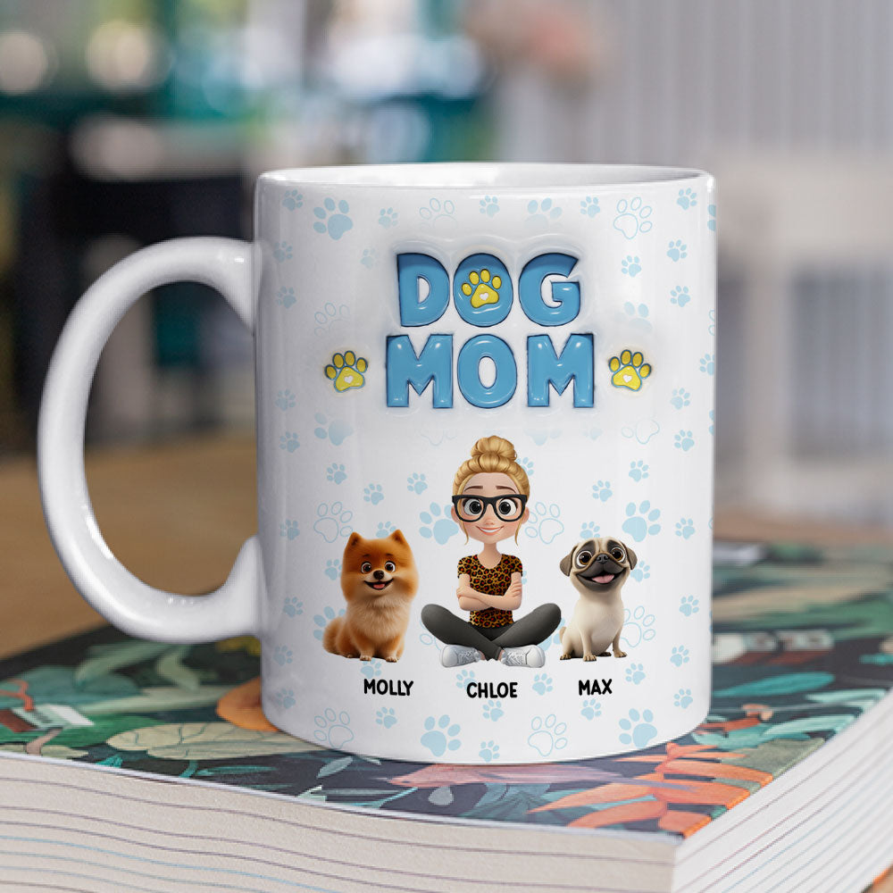 Personalized 3D Inflated Effect Ceramic Mug for Dog - Loving Moms