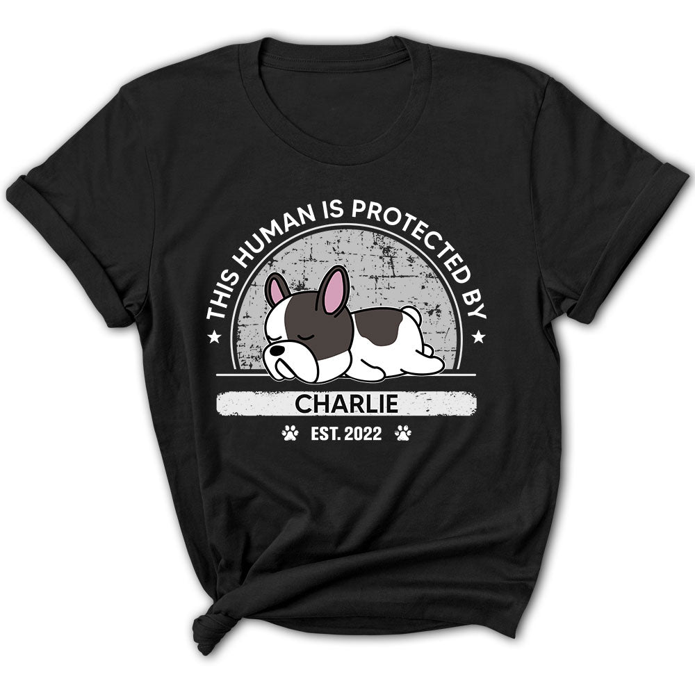Customized Women's 'Protected By My Dog' Personalized T-shirt
