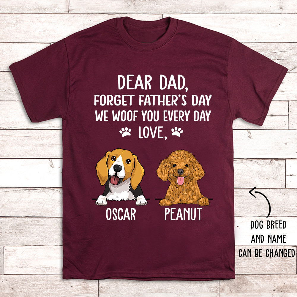 Personalized 'I Woof You Dog Dad' Unisex T-shirt - Ideal Gift for Pet Lovers