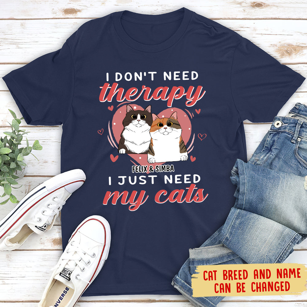 Therapy And Cats Personalized Unisex Custom T - shirt: Ideal Gift for Pet Lovers